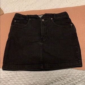 Free People Black Denim Skirt